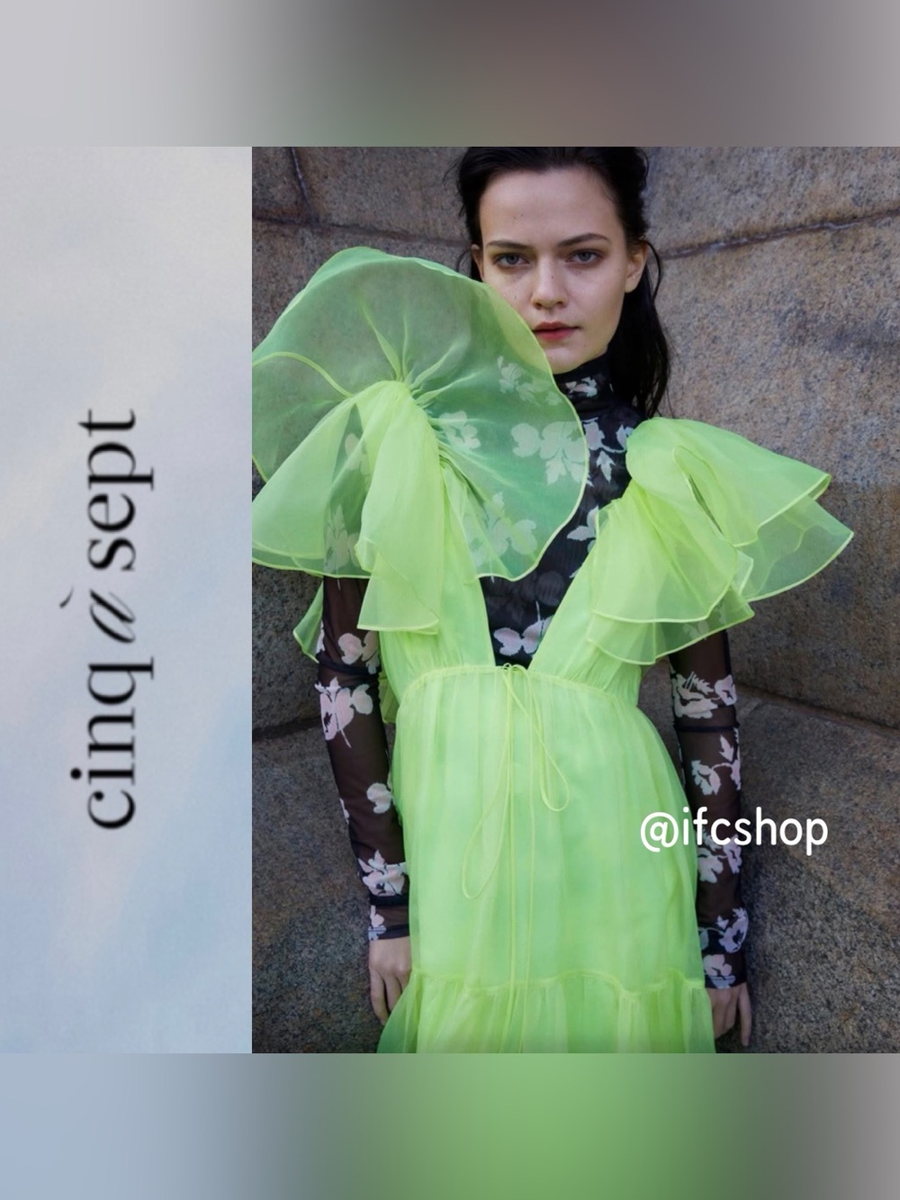 Cinq a Sept Chrishelle Dress in Acid Yellow 8